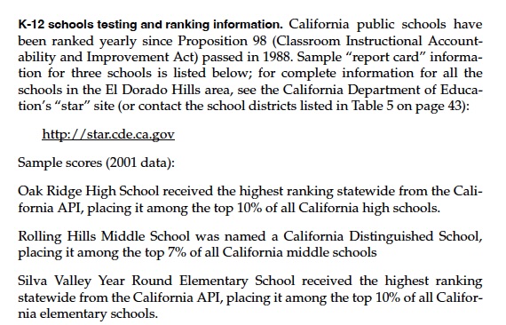 Public schools testing, ranking