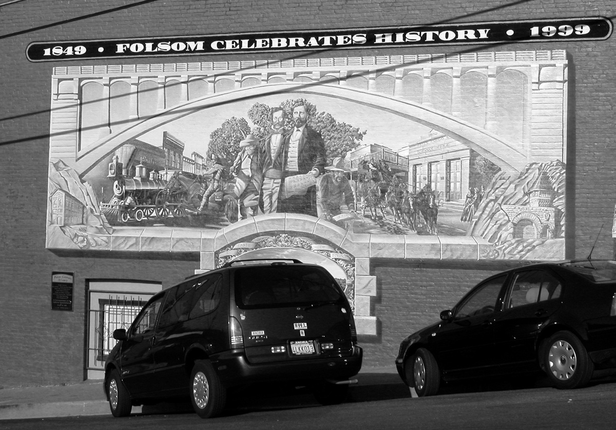 Mural celebrating Folsom's 150th anniversary (2003, by the creators)