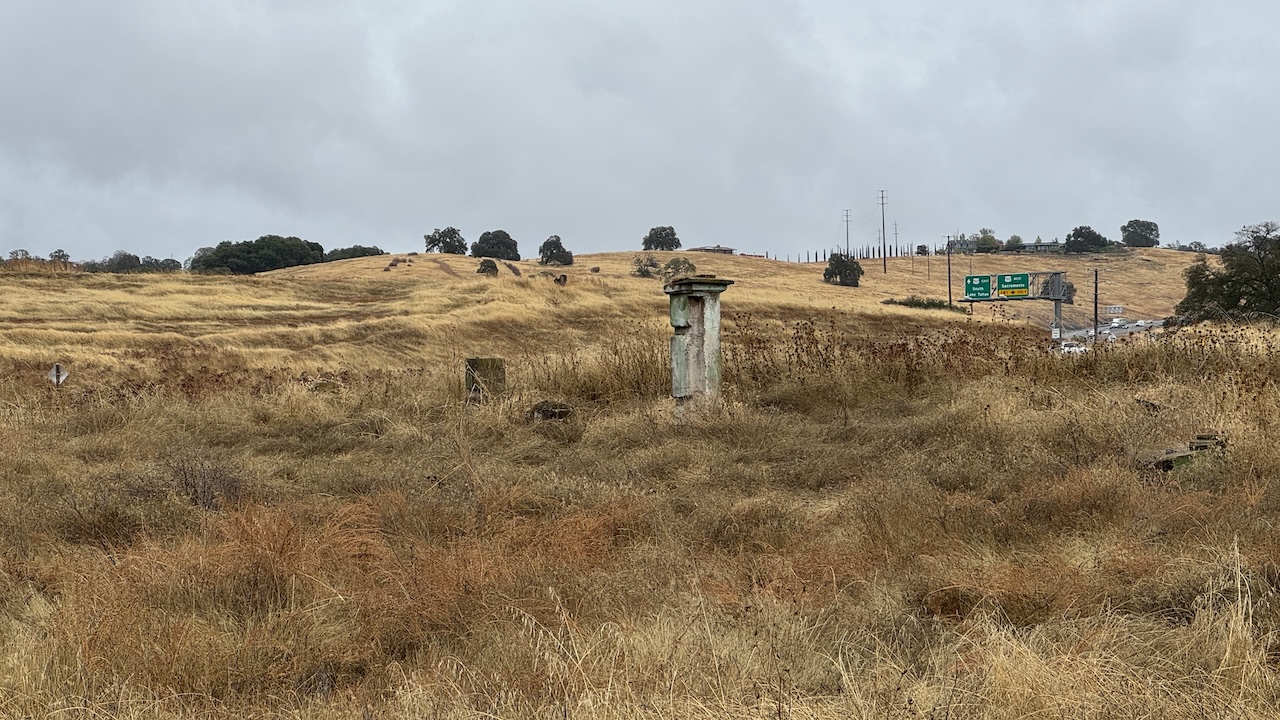 Vandalized pillar at Fitch Ranch (2025, by the creators)